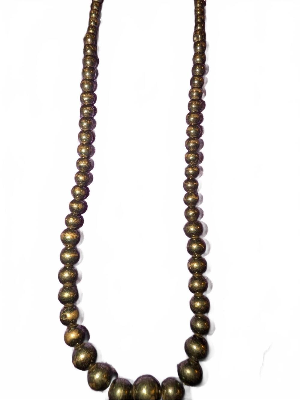 Vintage Gold-Tone Beaded Necklace with Lobster Clasp